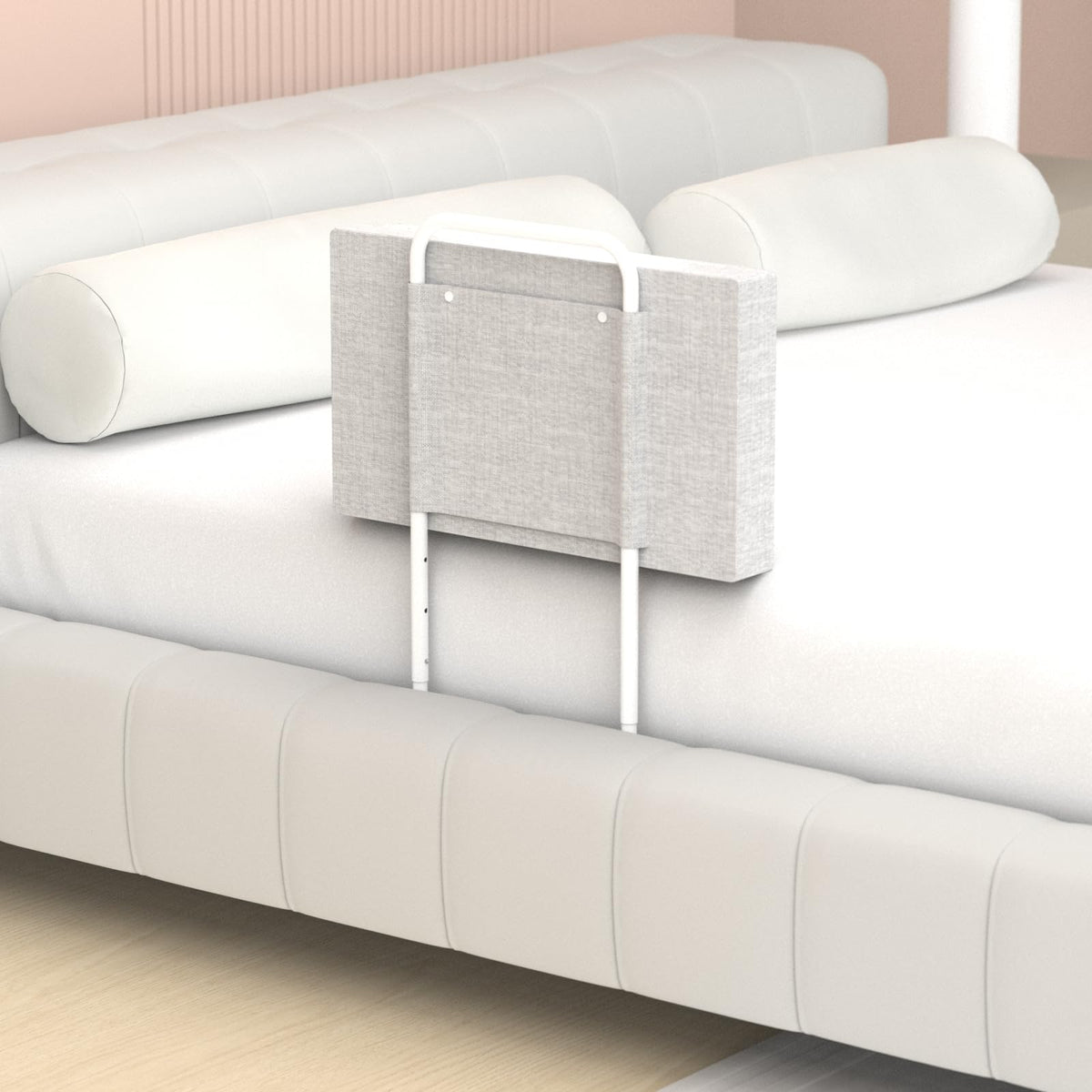 OCBAiLi bed rails assembled show sturdy guards for toddler sleep safety and bed protection.