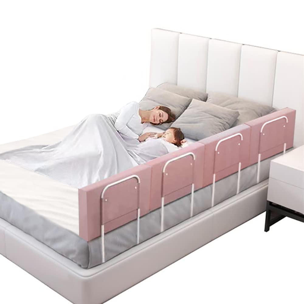 OCBAiLi bed rail pink cleaning-removable-cover shows easy cleaning access.