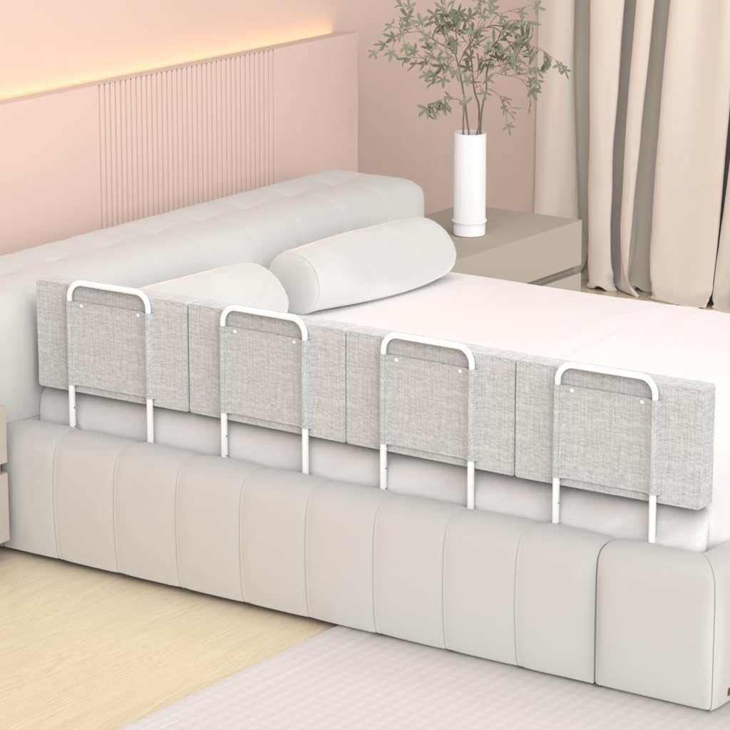 OCBAiLi bed rail toddler guard shown under mattress for secure sleep