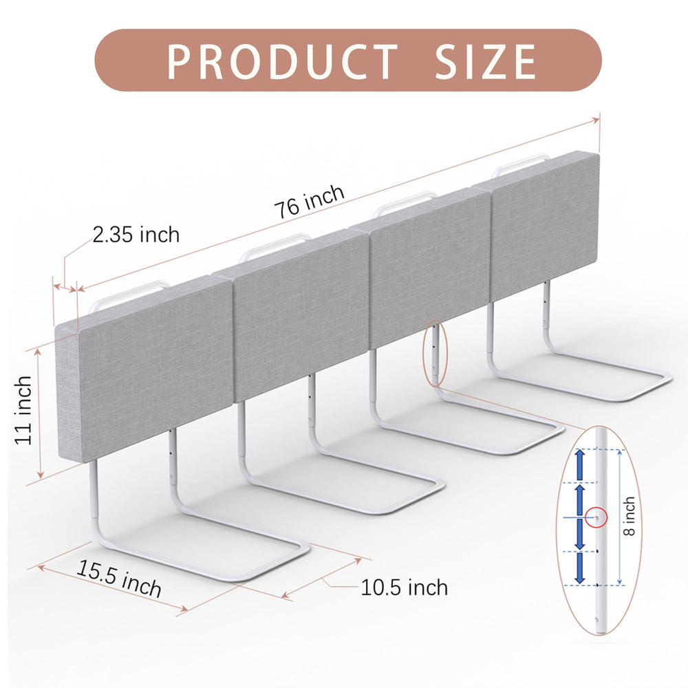 OCBAiLi universal-fit bed rail on multiple bed sizes demonstrates versatility