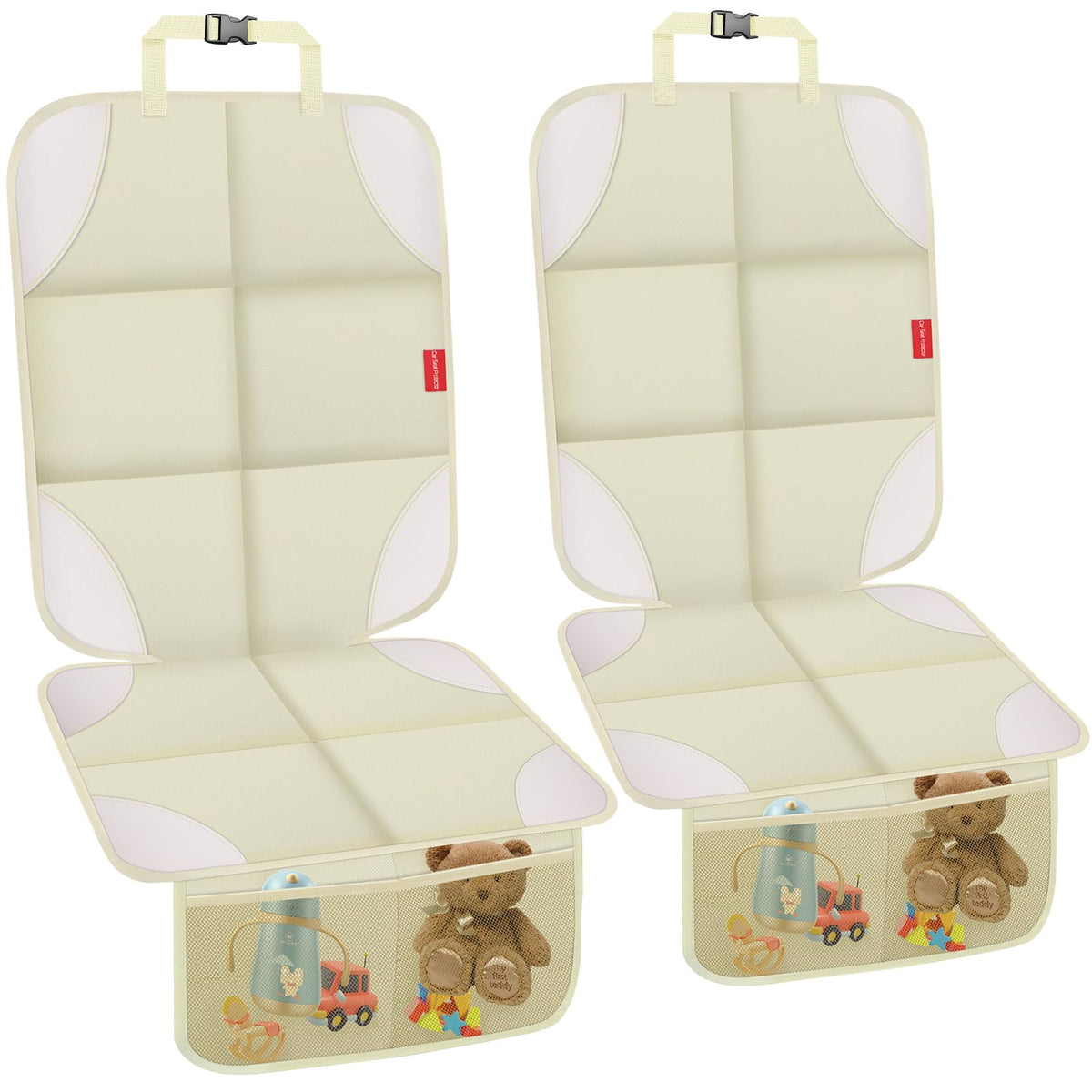 OCCKAI car-seat protector 2-pack folded for easy storage and protection.