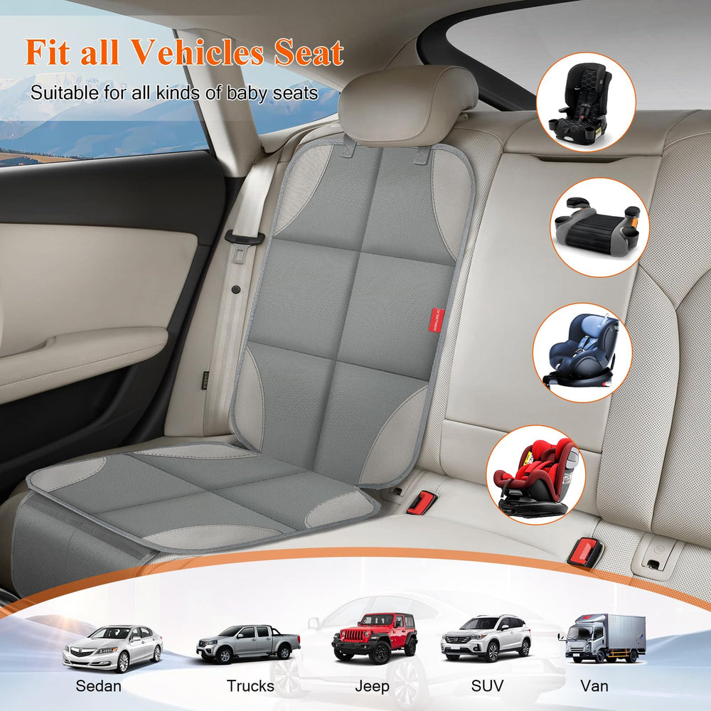 OCCKAI car seat protector easy-to-clean surface wipes away messes quickly.