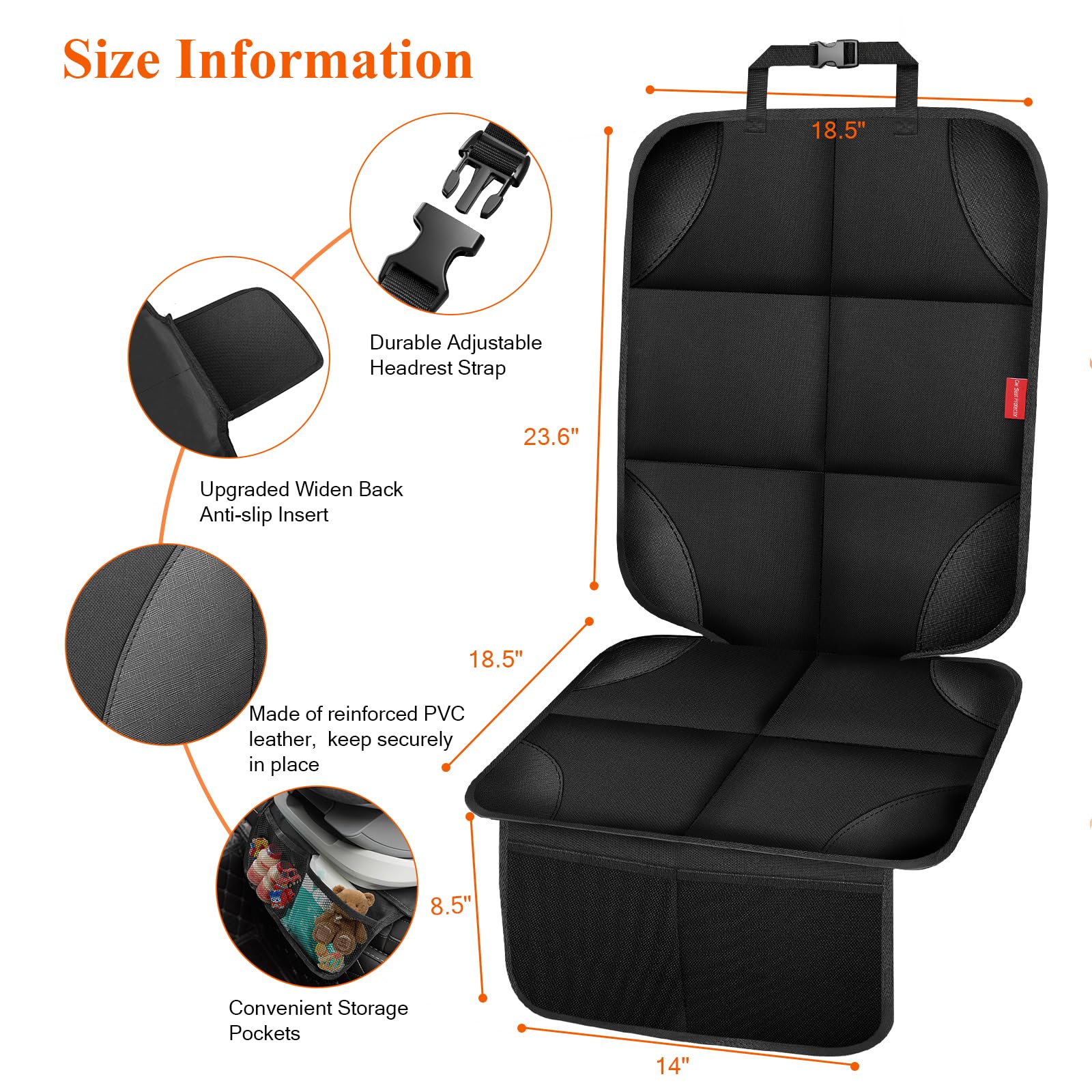 OCCKAI car-seat protector high-temp bottom resists heat and prevents melting.