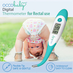 OCCObaby flexible-tip thermometer enables comfortable infant temperature readings.