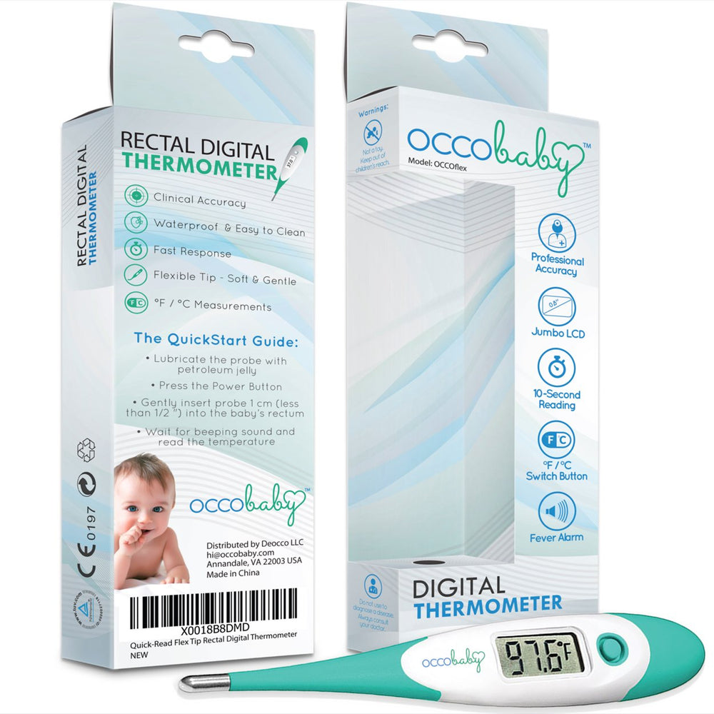 OCCObaby large LCD display helps quick visibility during nighttime checks.