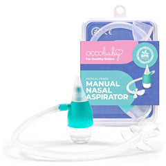 OCCObaby nasal aspirator silicone tip enables gentle mucus suction for newborns.