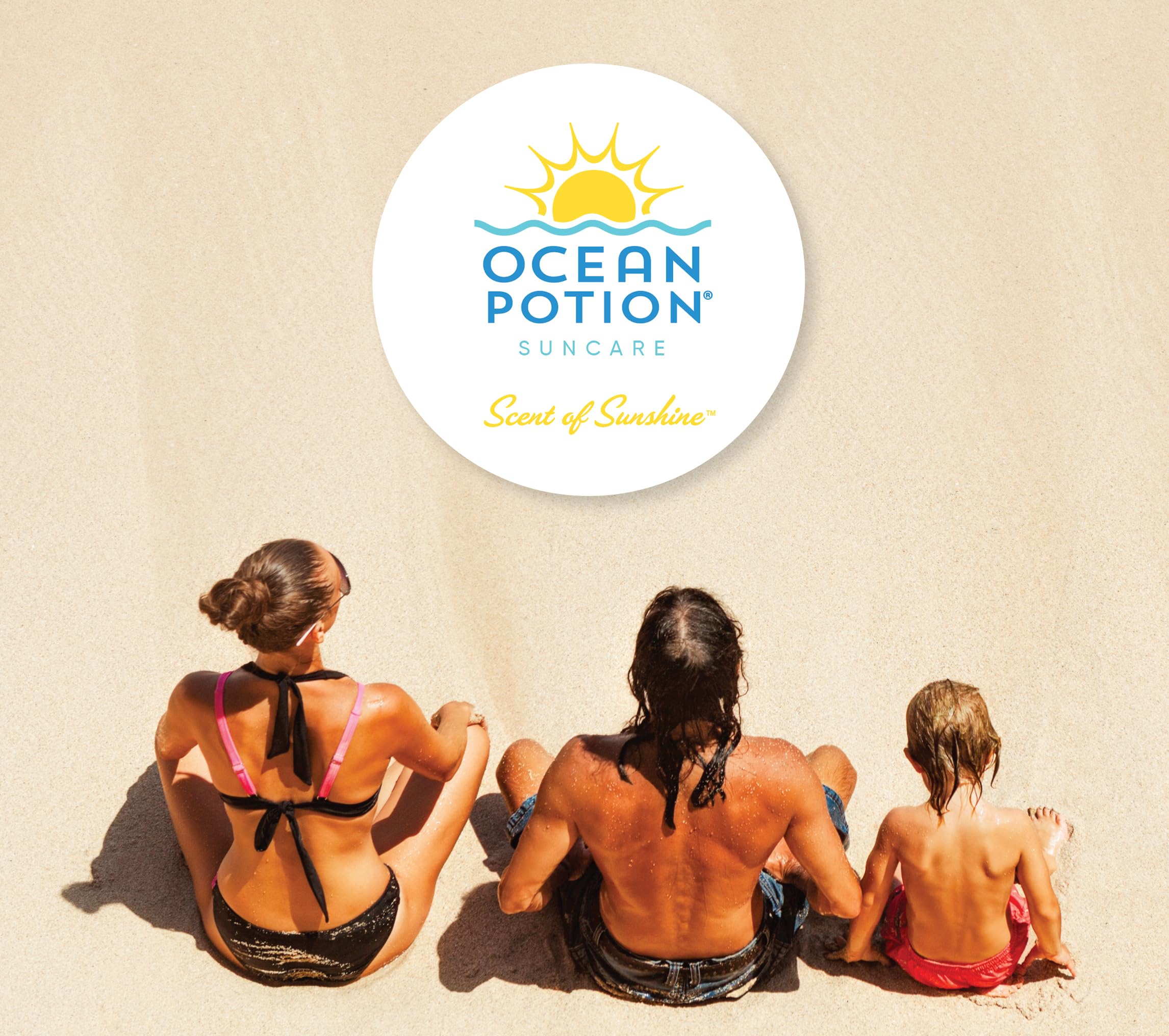 Ocean Potion Kids SPF50 application on arm shows quick-absorbing finish.