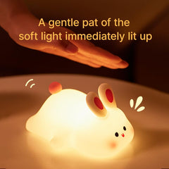 Ocegaoem Bunny Night Light brightness settings range from dim to bright for reading.