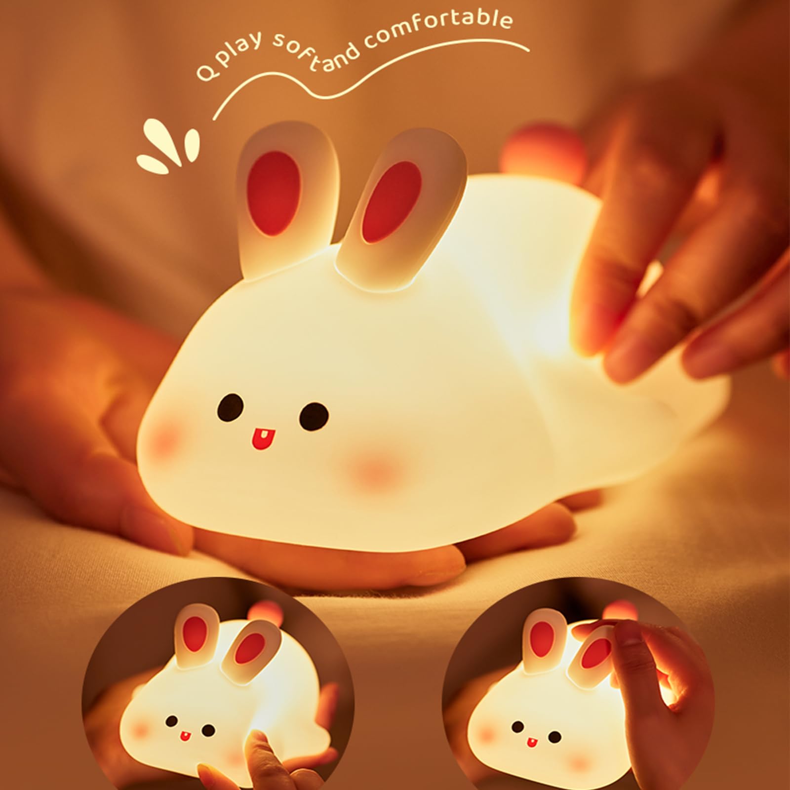 Ocegaoem Bunny Night Light silicone material is BPA-free and durable for safe play.