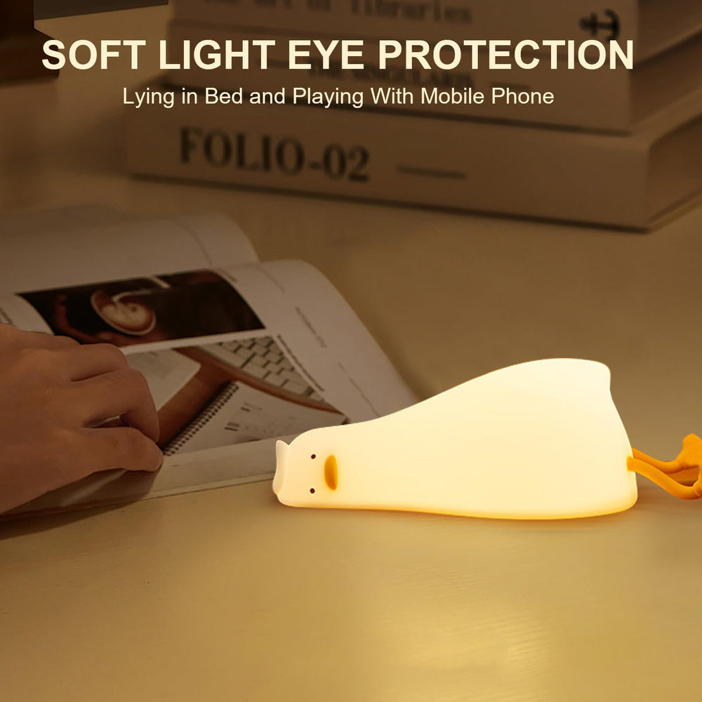 Ocegaoem soft silicone duck lamp safe squishy and comforting.