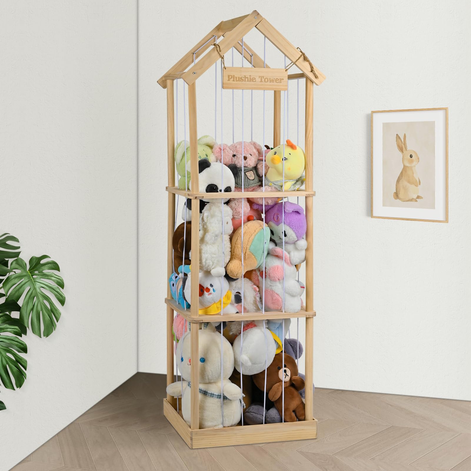 OCERAVE vertical stuffed animal storage stand keeps plushies neatly organized
