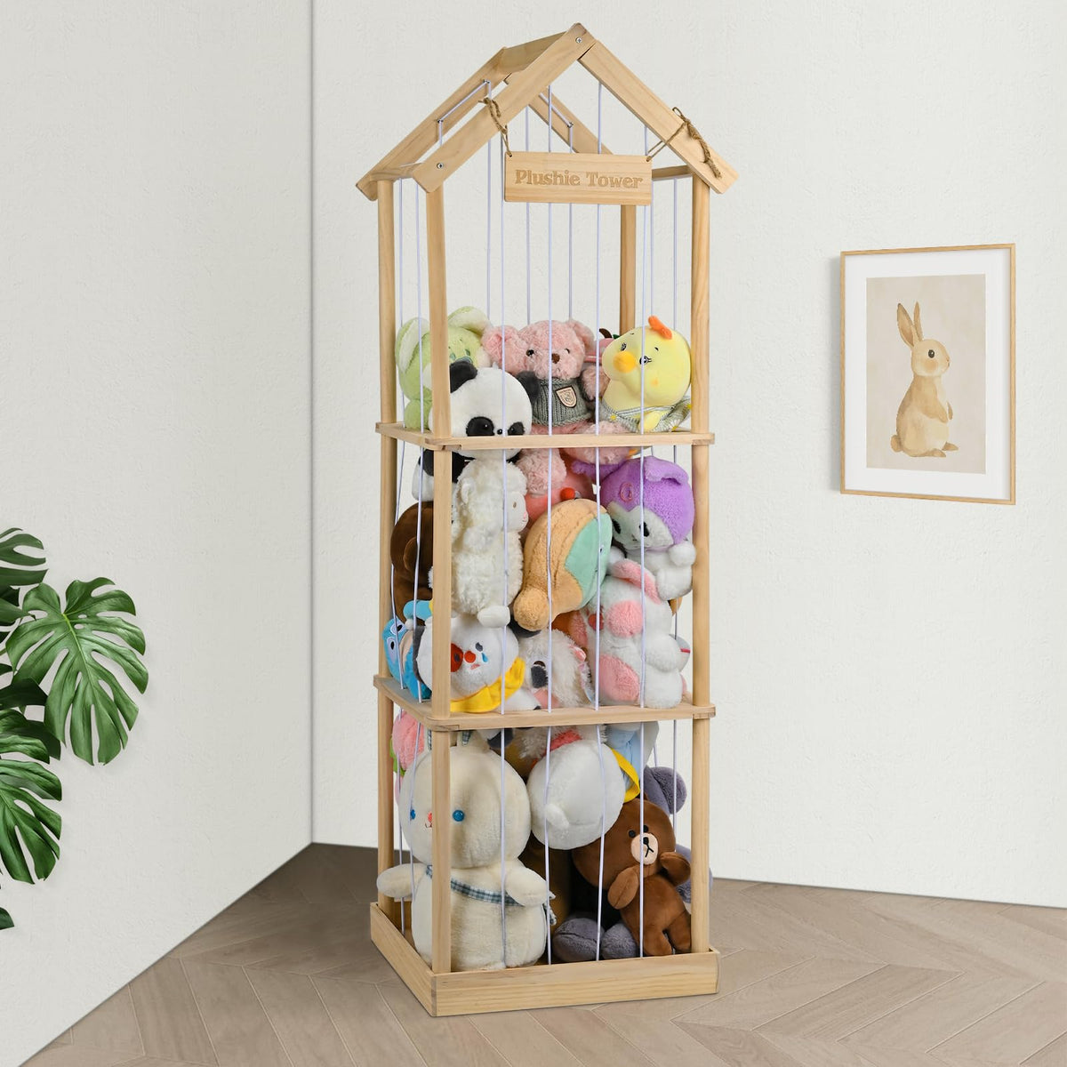 OCERAVE vertical stuffed animal storage stand keeps plushies neatly organized