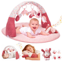 OCFOAAE Baby Play Gym pink tummy-time setup enhances early engagement
