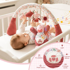 OCFOAAE Play Gym bunny with crinkle ears supports tactile exploration
