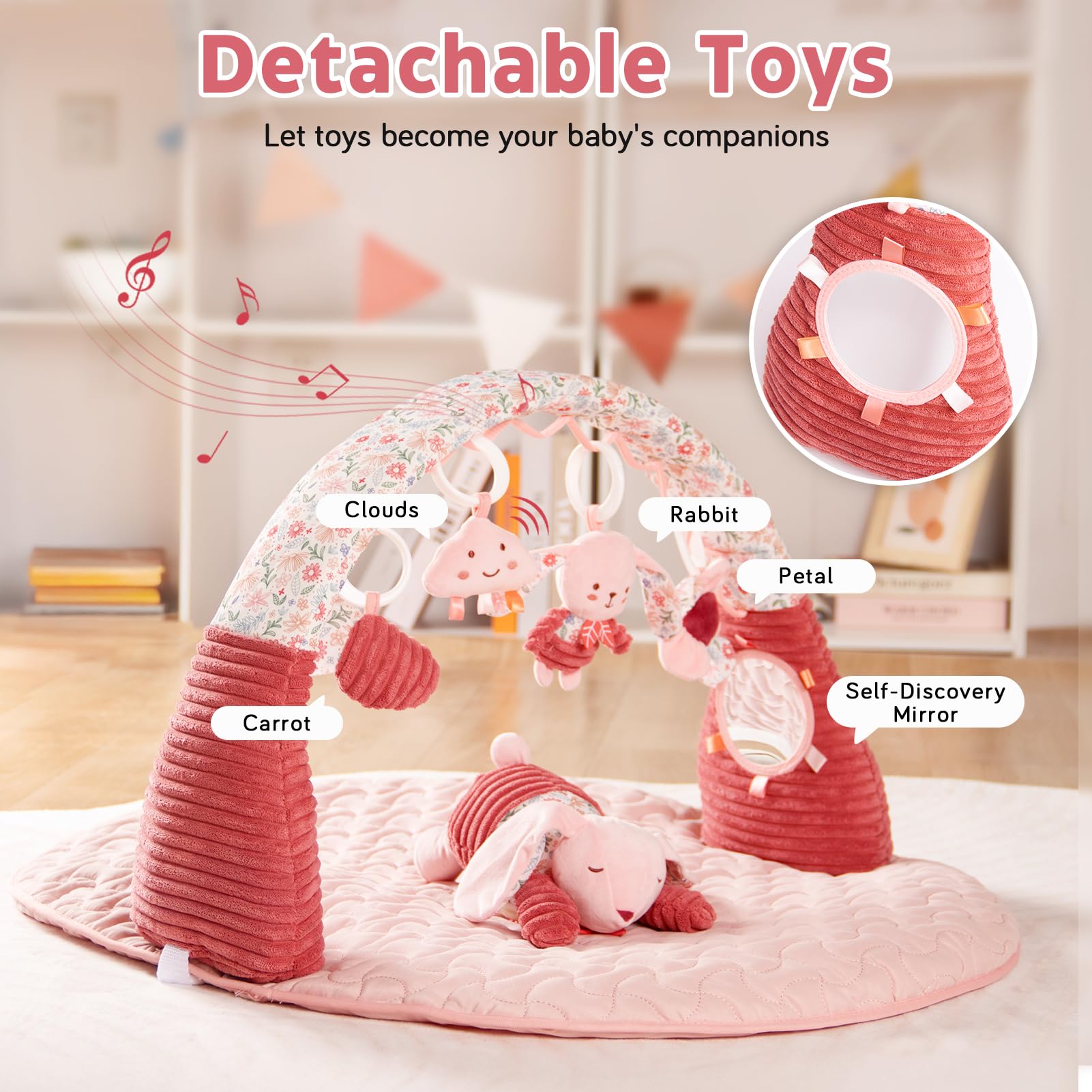 OCFOAAE Play Gym petals and mirror encourages self recognition