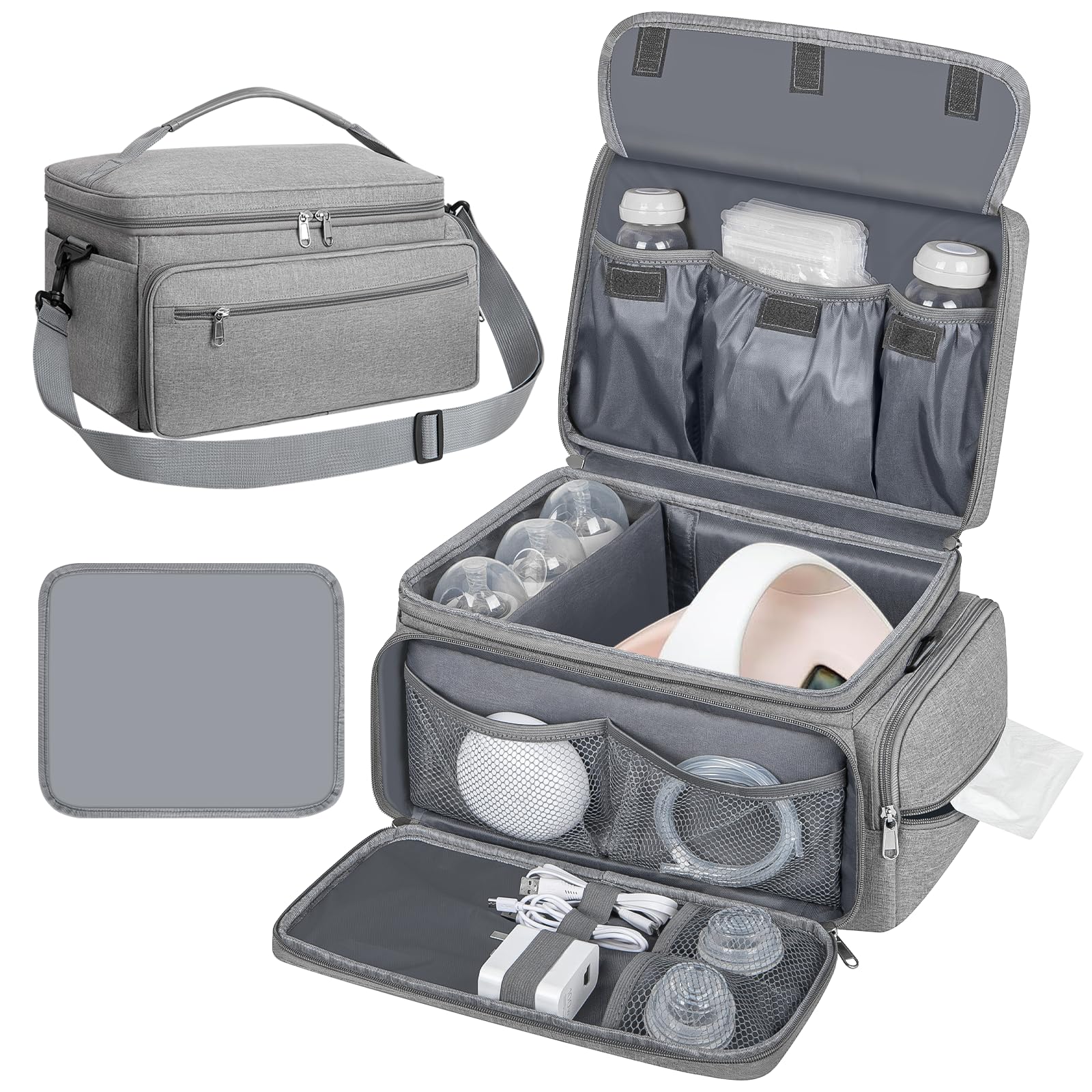 OCKLILY breast pump bag for Spectra S1/S2 fits on-the-go pumping.