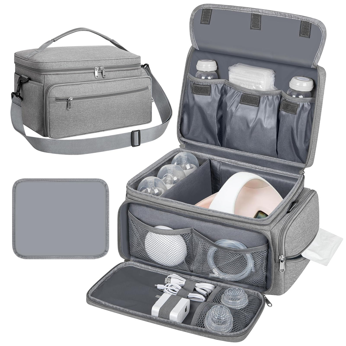 OCKLILY breast pump bag for Spectra S1/S2 fits on-the-go pumping.