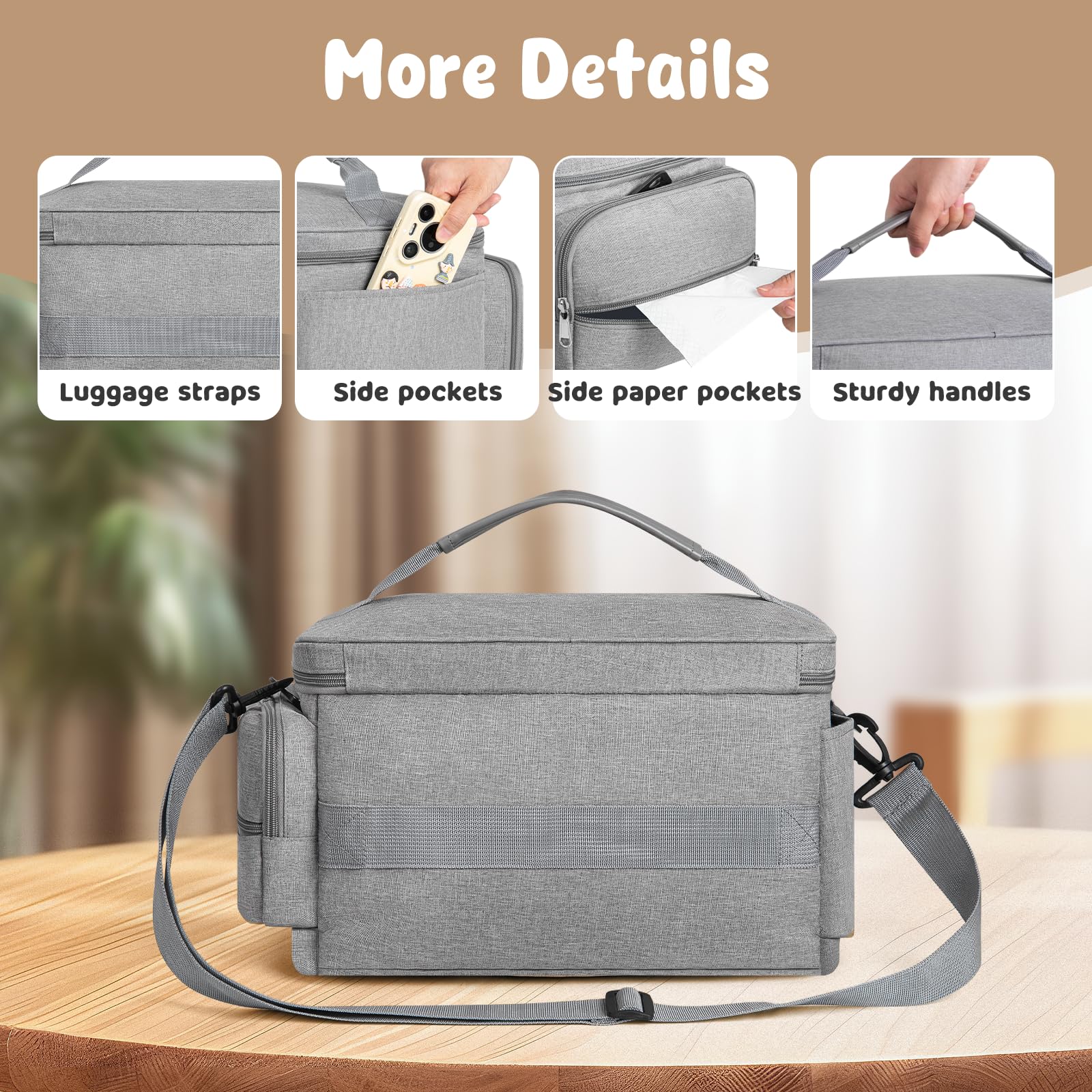 OCKLILY easy-carry design with top handle and shoulder strap for versatile carry.