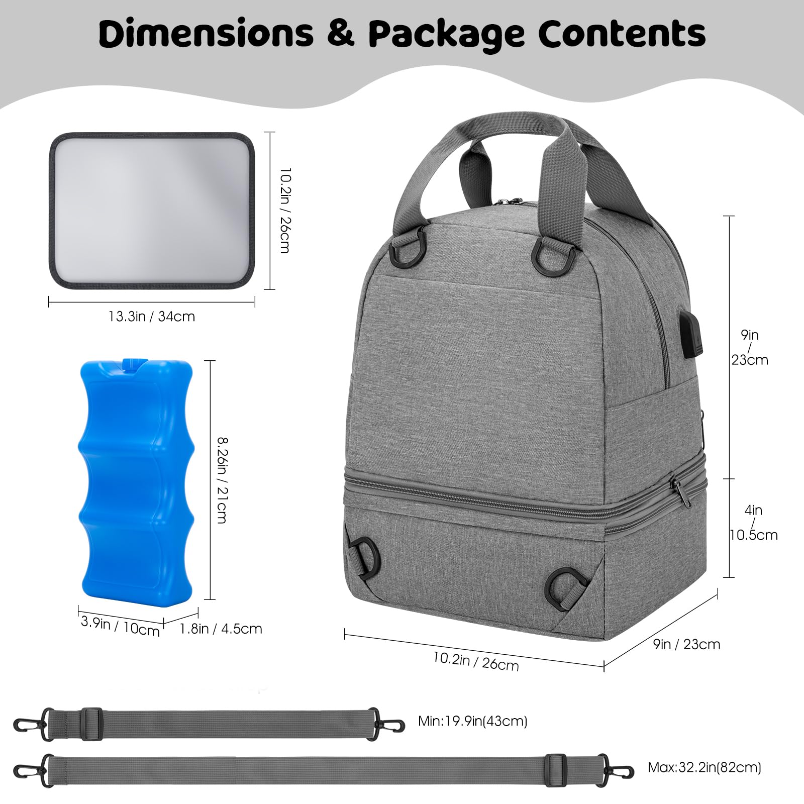 OCKLILY pump bag provides backpack, hand-held, and stroller-carry options