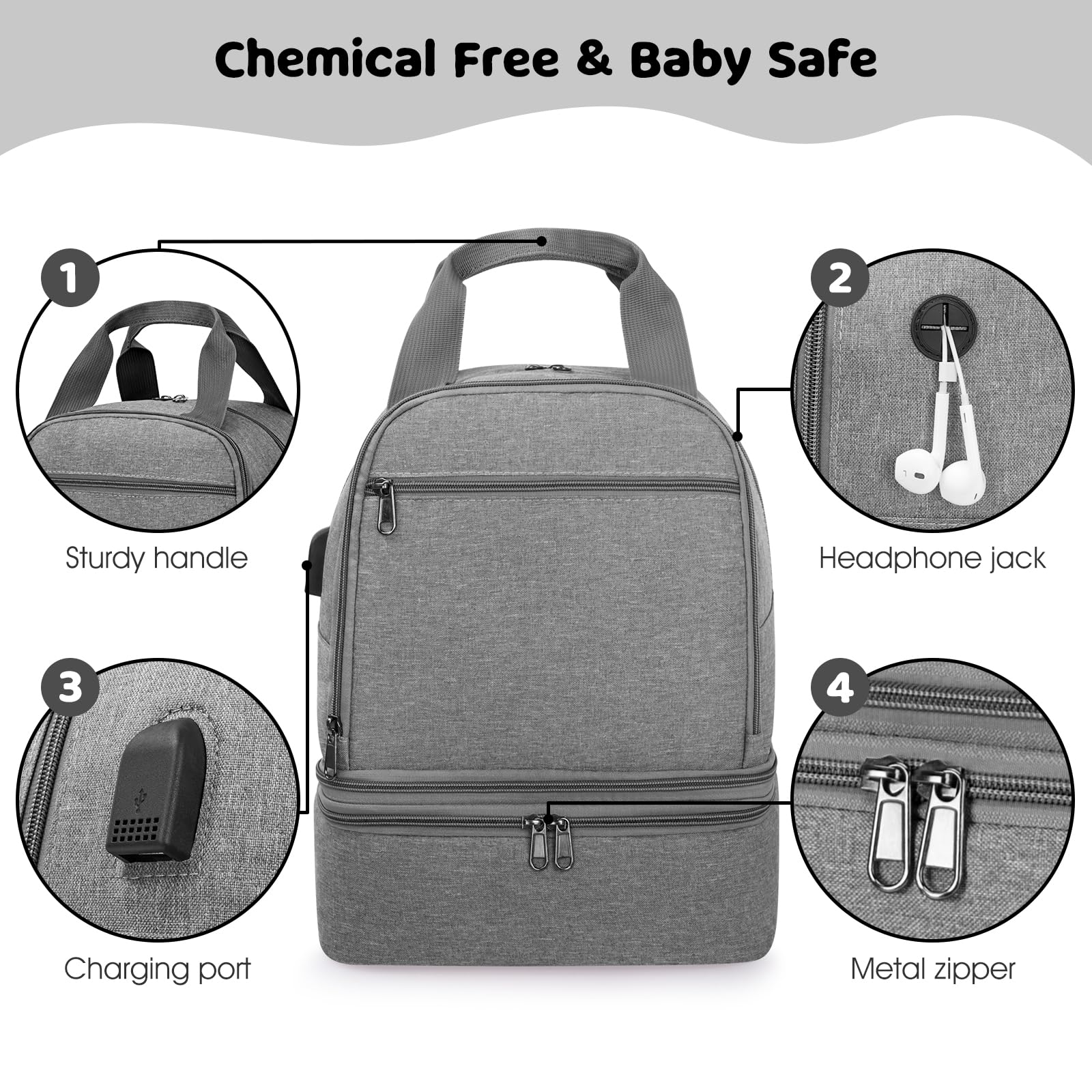 OCKLILY pump bag uses durable polyester for everyday use