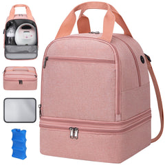 OCKLILY Pump Bag front view showing double-layer organization for pumping gear