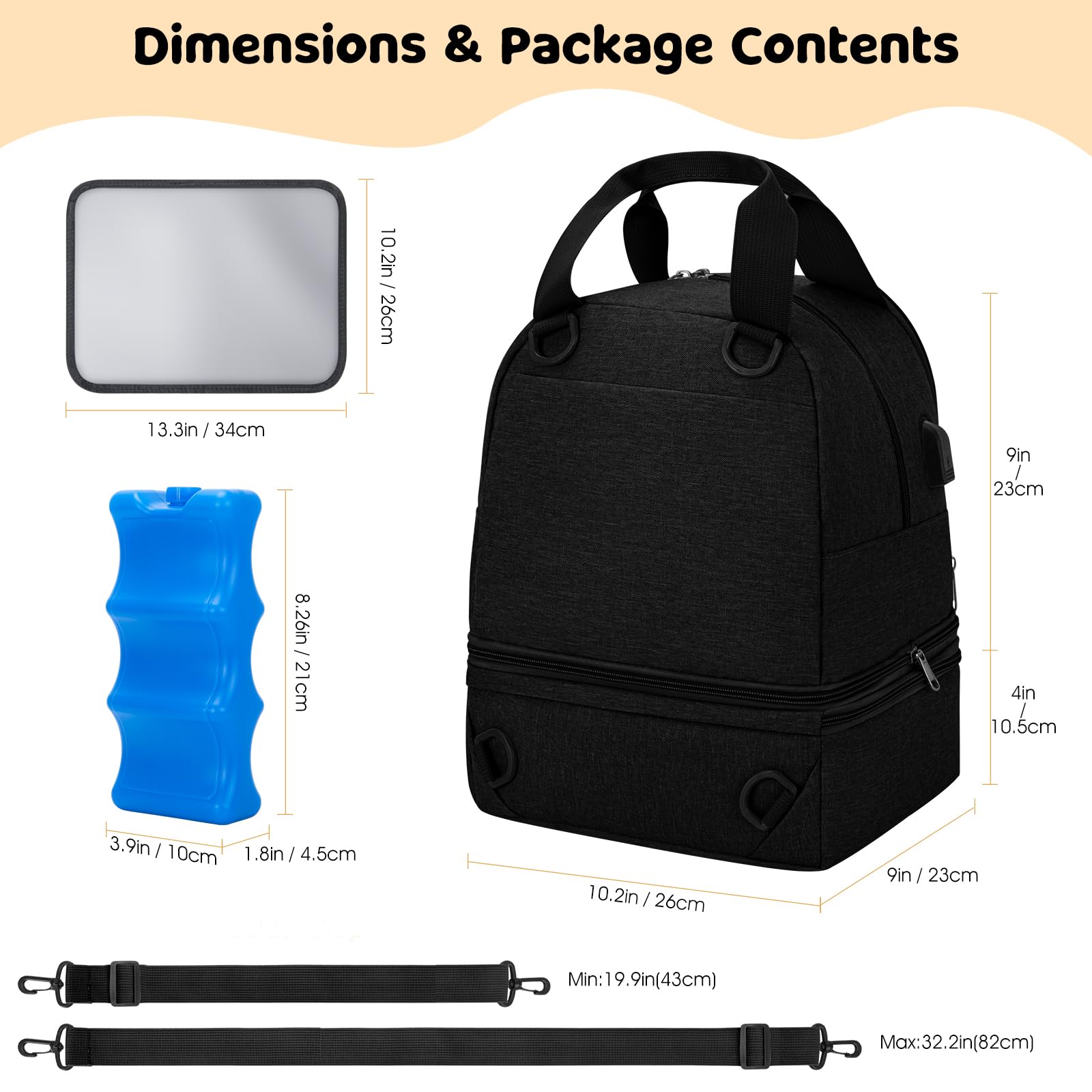 OCKLILY ready-to-use pumping bag supports work travel with ice packs for temperature control.