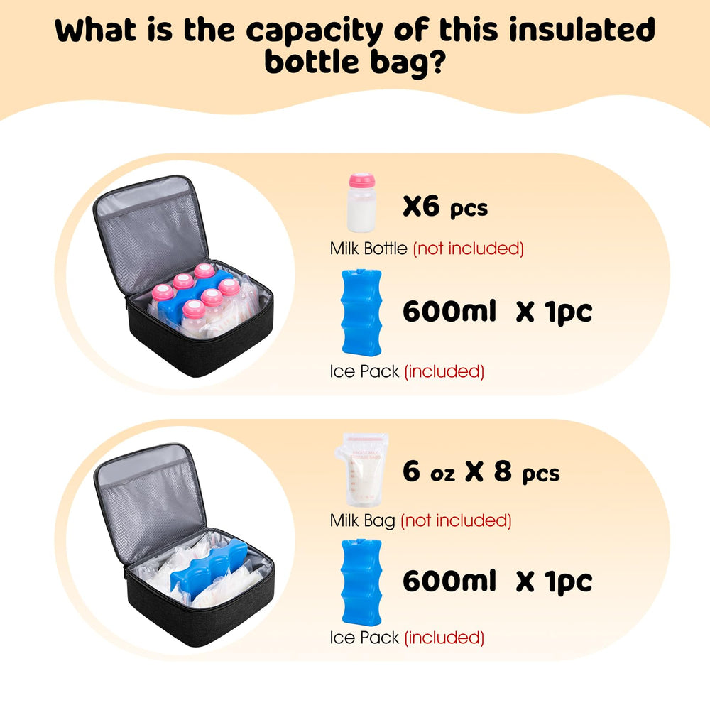 OCKLILY waterproof inner lining protects contents and simplifies cleaning after pumping sessions.