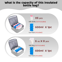 OCKLILY pump bag with waterproof insulation protects bottles and milk during outings