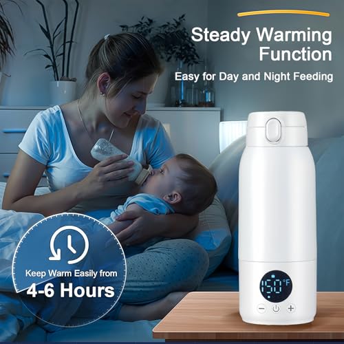 OCMML portable bottle warmer 17oz capacity supports multiple feeds during outings.