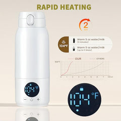 OCMML portable bottle warmer 316 stainless inner tank for safe, durable milk warming.