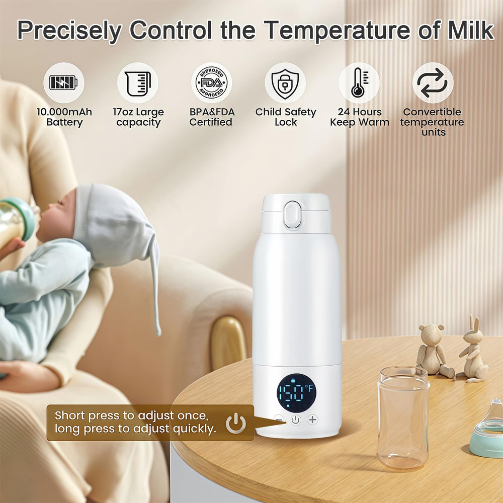 OCMML portable bottle warmer battery-powered compact design fits travel days.
