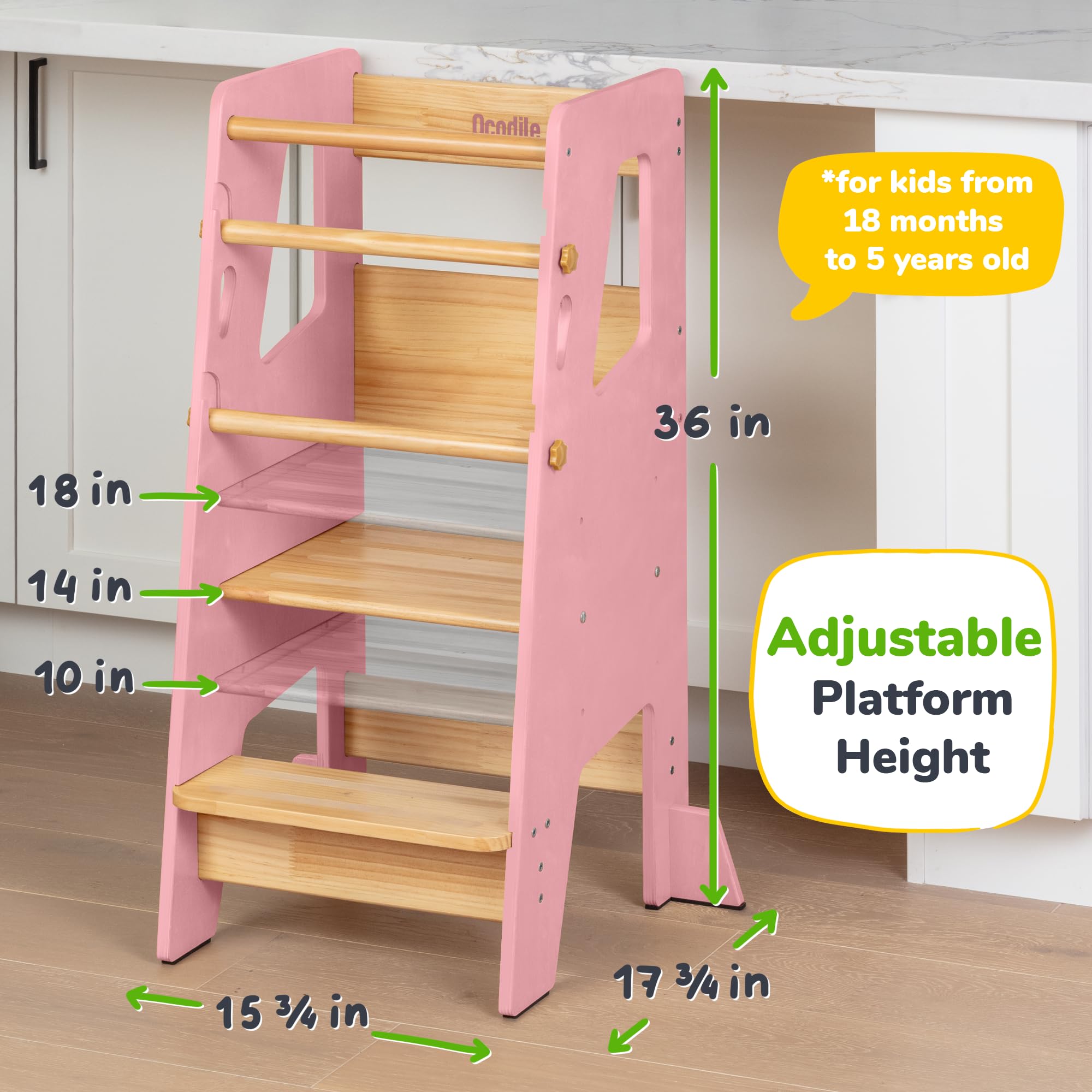 OCODILE toddler standing tower arrives with assembly tools for easy setup.
