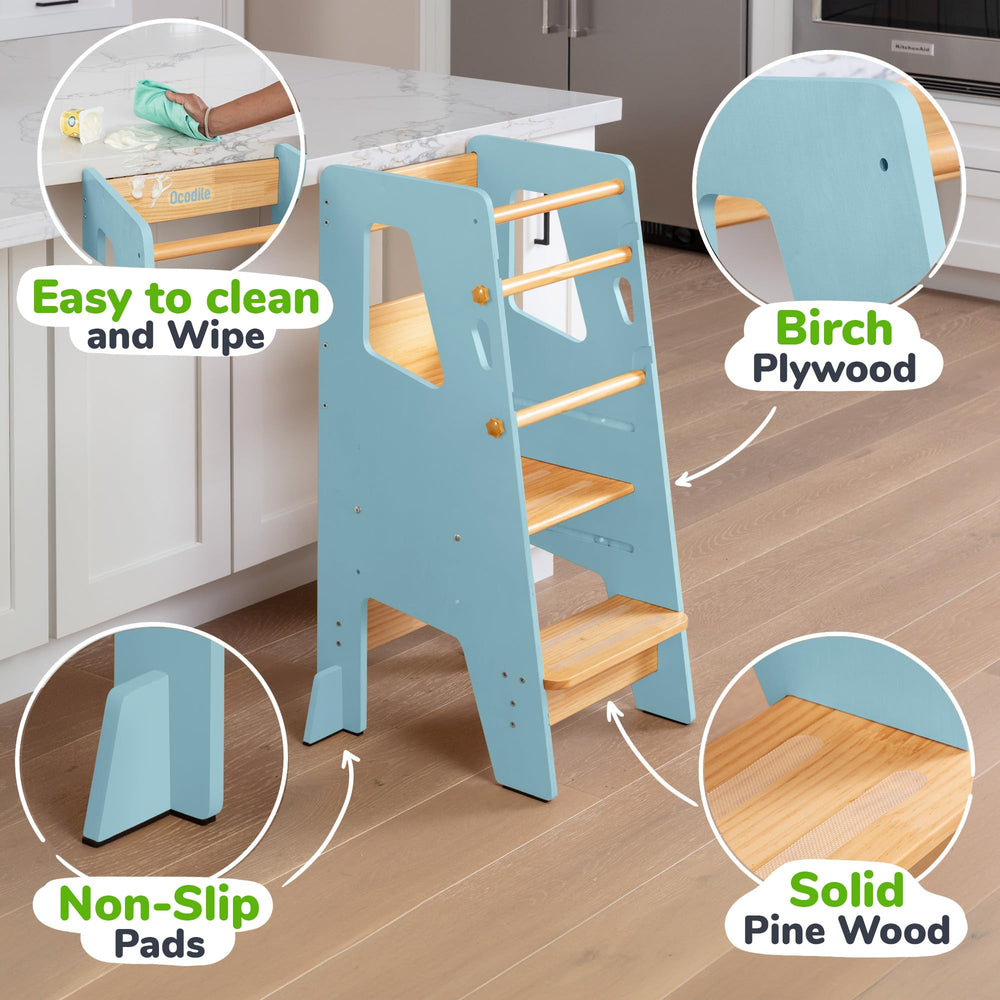 OCODILE Standing Tower used at the counter encourages independent tasks.