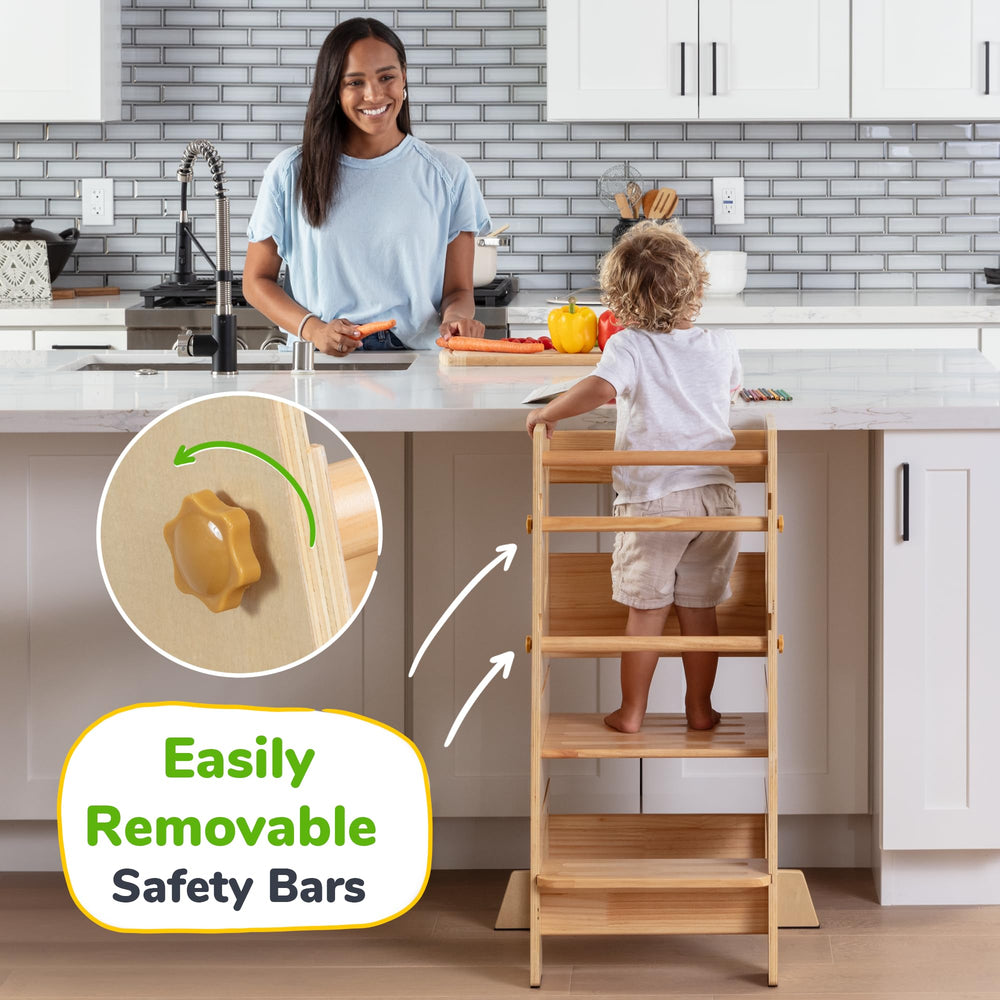 OCODILE Toddler Standing Tower in kitchen setting illustrates kid participation at counter