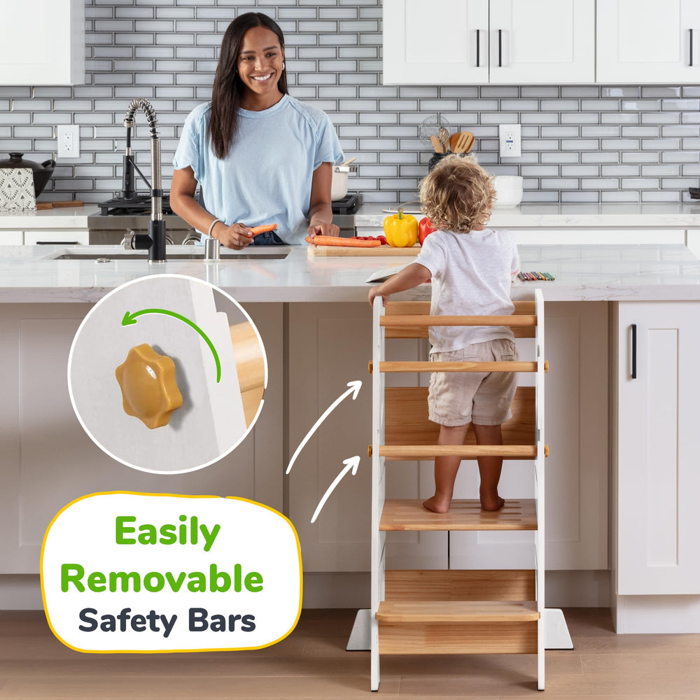 OCODILE standing tower featuring non-slip strips for secure climbing