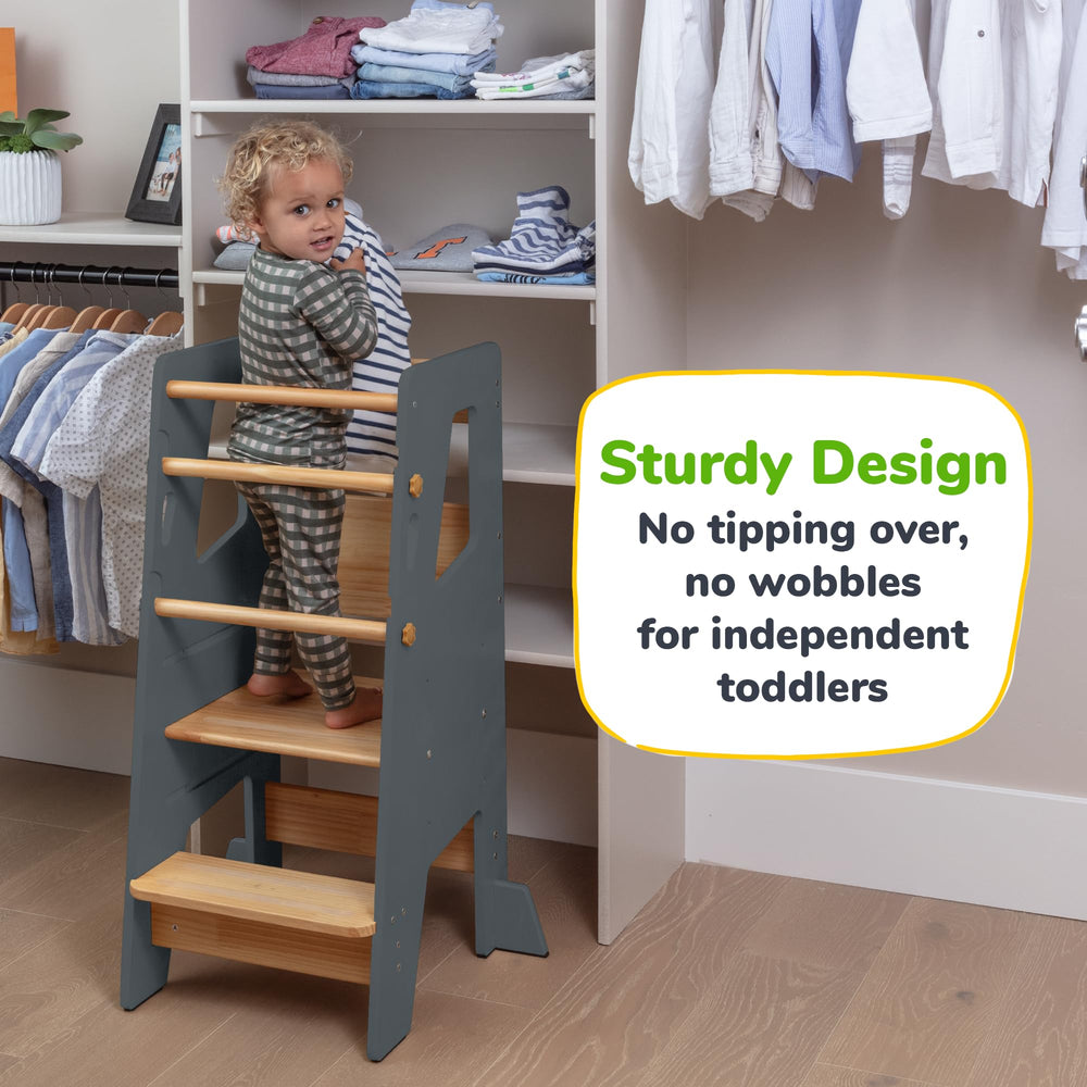 OCODILE standing tower anti-tip base keeps kids steady on various floors
