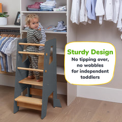 OCODILE standing tower anti-tip base keeps kids steady on various floors
