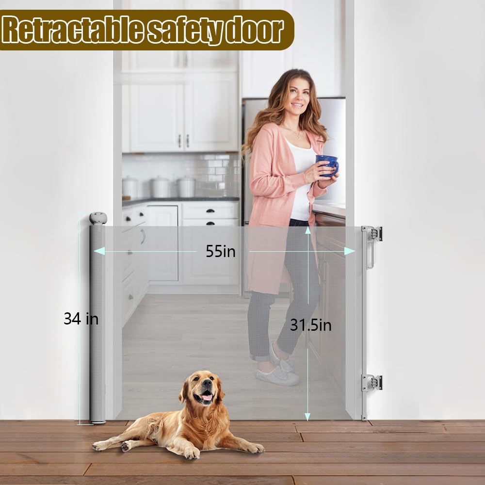 OCOELY retractable gate at doorway enables quick one handed access