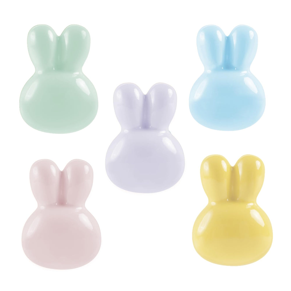 OctinPris bunny knob in light green front view enhances kids' furniture with playful color.
