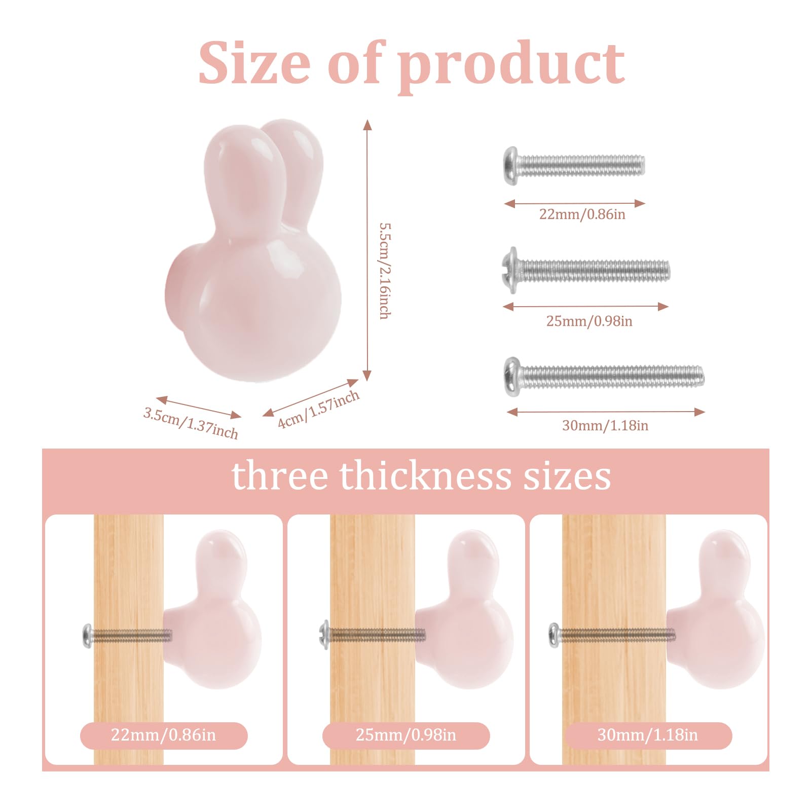 OctinPris bunny knob in light purple front view adds cheerful charm to toy storage cabinet.