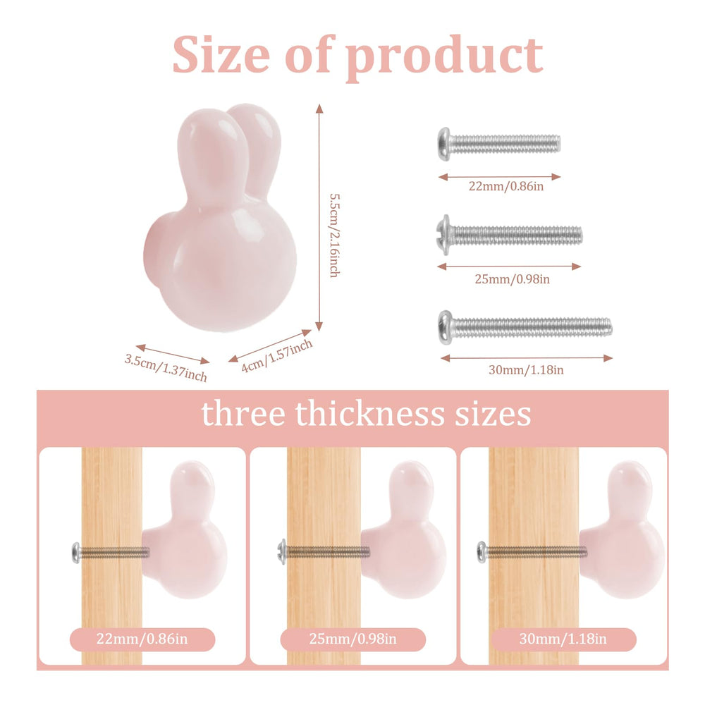 OctinPris bunny knob in light purple front view adds cheerful charm to toy storage cabinet.