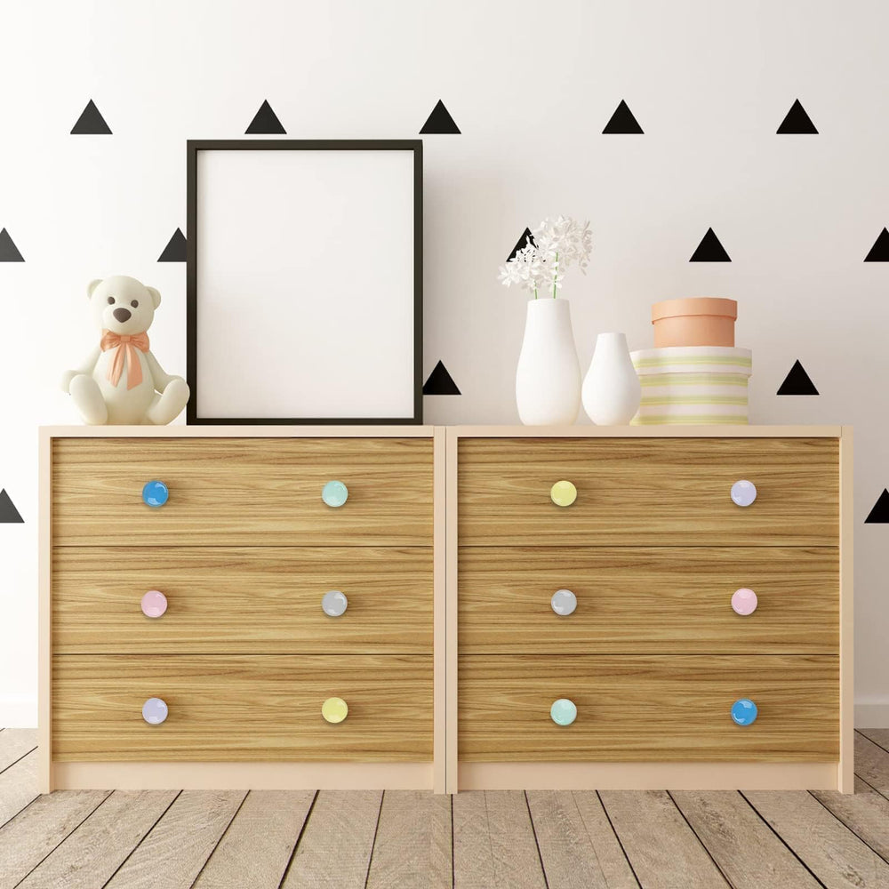 OctinPris blue ceramic knob coordinates with cool interiors and storage spaces.