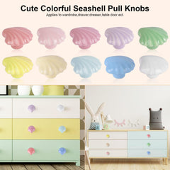 OctinPris seashell knob green on wardrobe door colorful, durable hardware