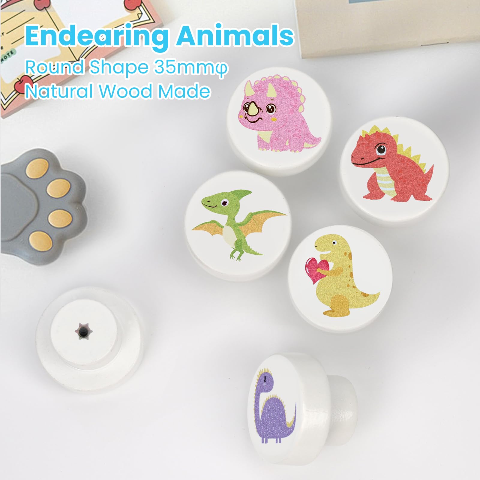 OctinPris wooden knob on dresser enhances playful, organized kids' space.