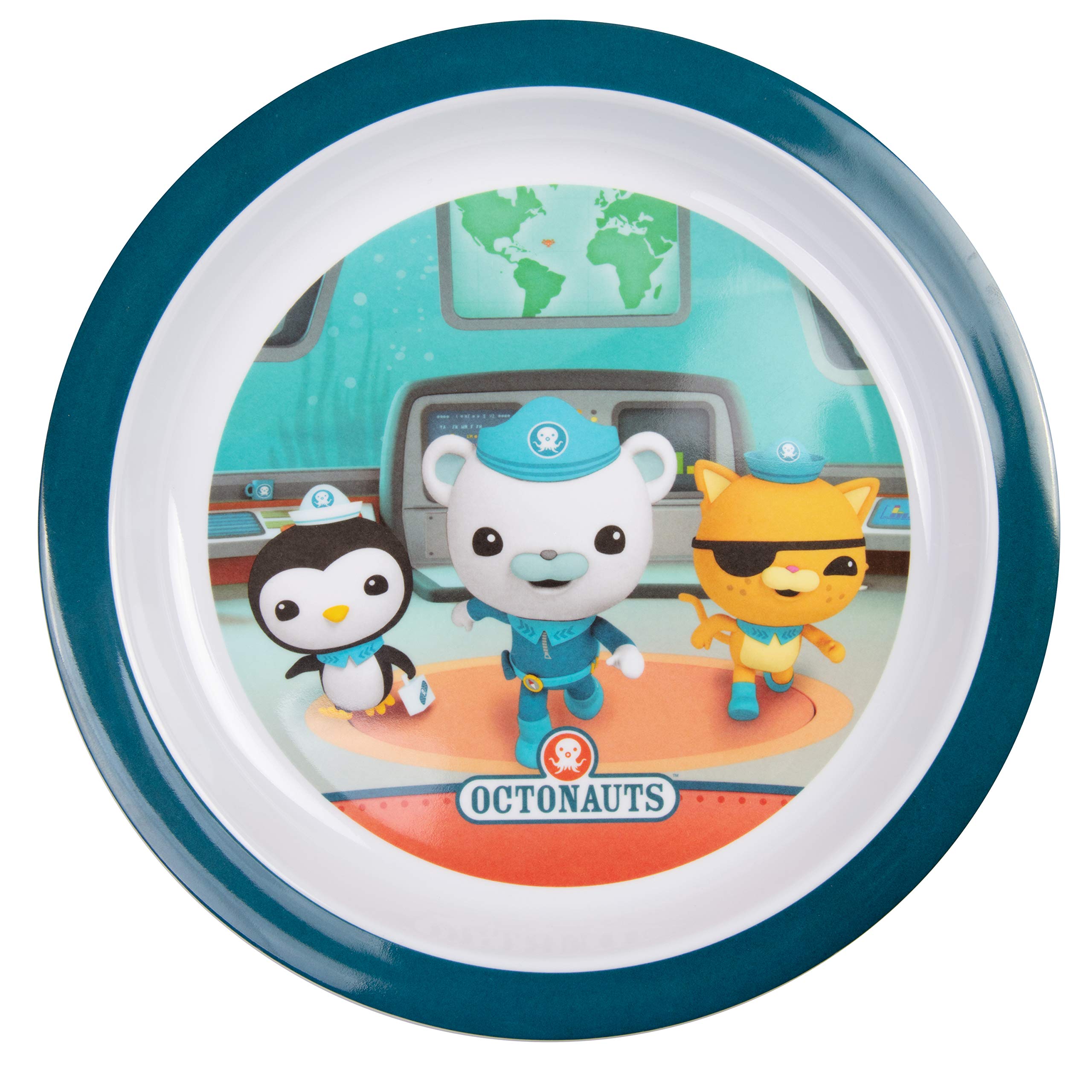 Octonauts five-piece mealtime set blue octo-friends cup helps with sipping and portion control.