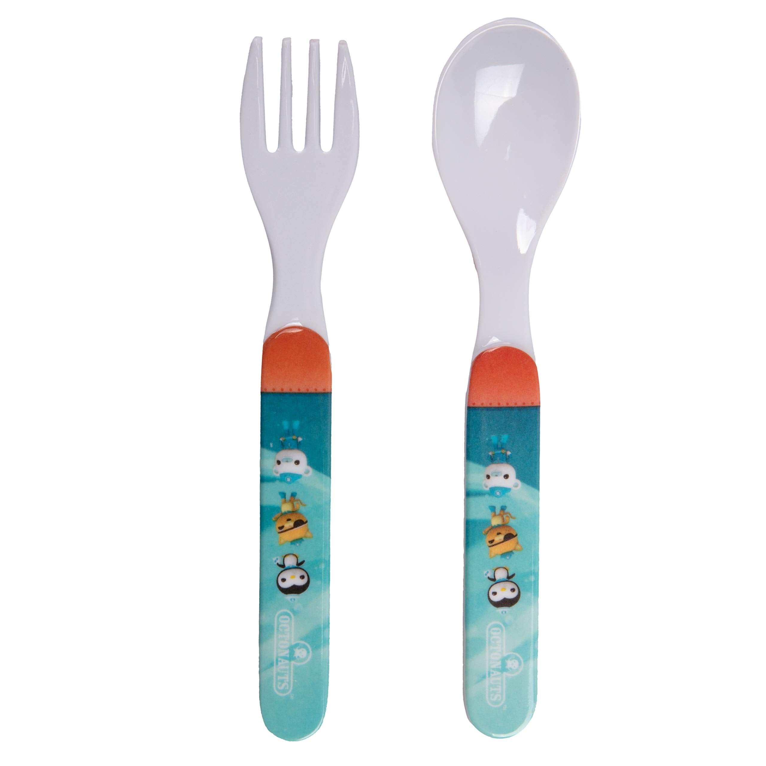 Octonauts five-piece mealtime set blue octo-friends dishwasher-safe plastics simplify cleanup.