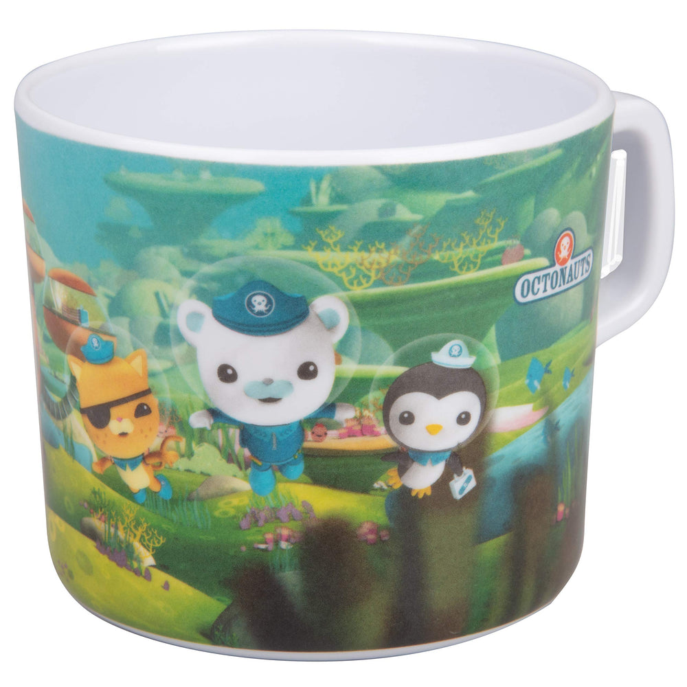 Octonauts five-piece mealtime set blue octo-friends fork with easy-grip handle for tiny hands.