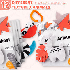 Odeepstar baby book textured tails encourage tactile sensory exploration.