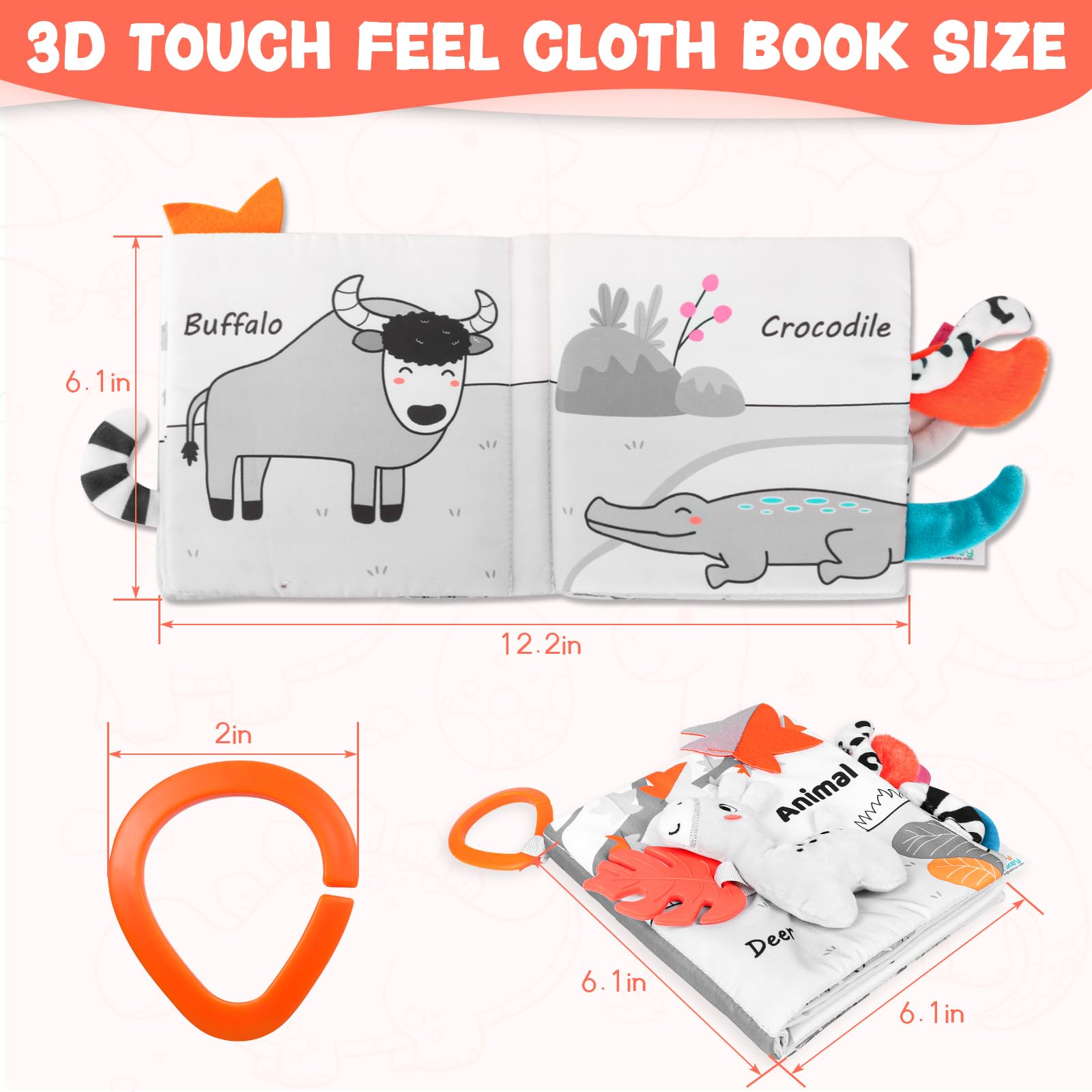 Odeepstar baby book supports tummy-time play with varied patterns.
