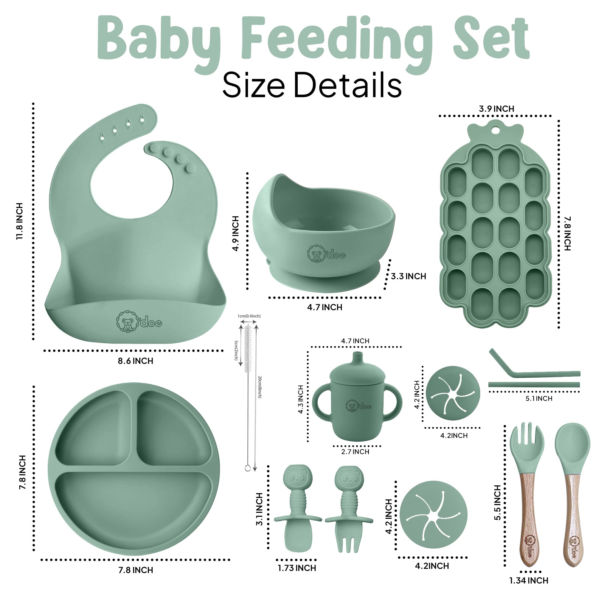 O'doe silicone bowl for self-feeding and easy cleanup
